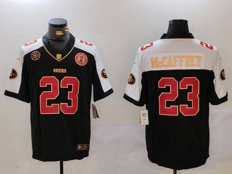 Men San Francisco 49ers #23 Mccaffrey Black 2025 Nike Limited NFL Jersey style 7152->youth mlb jersey->Youth Jersey
